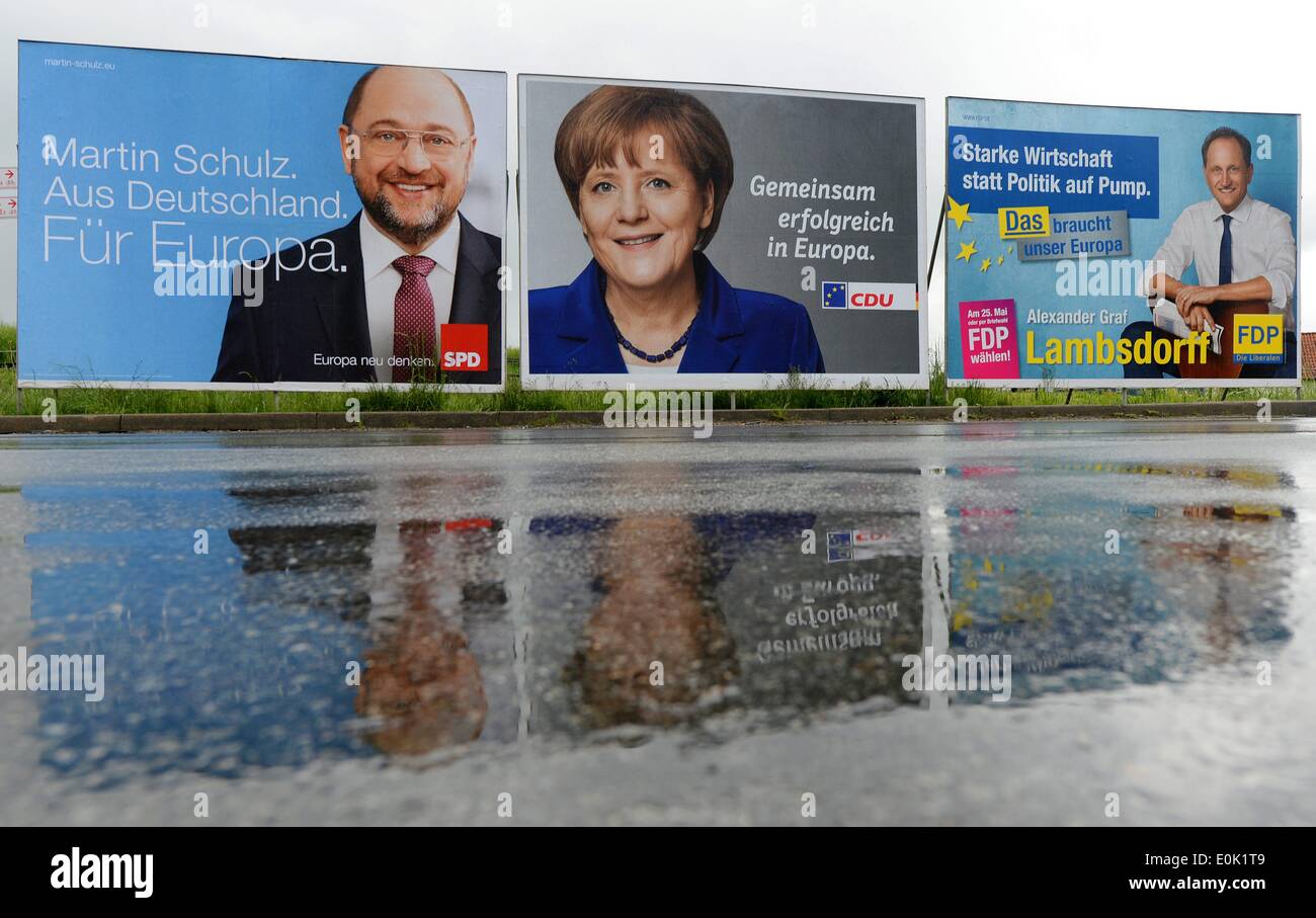 Osterode Germany 14th May 2014 Election Posters In Germany For The 