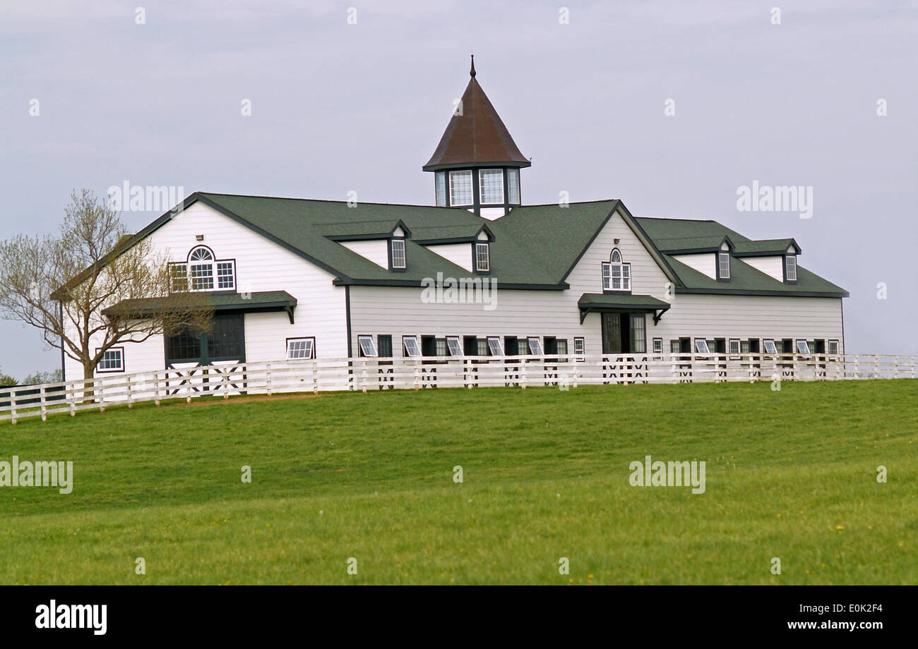 A Thoroughbred barn crowned by a cupola,Lexington,Kentucky Stock ...