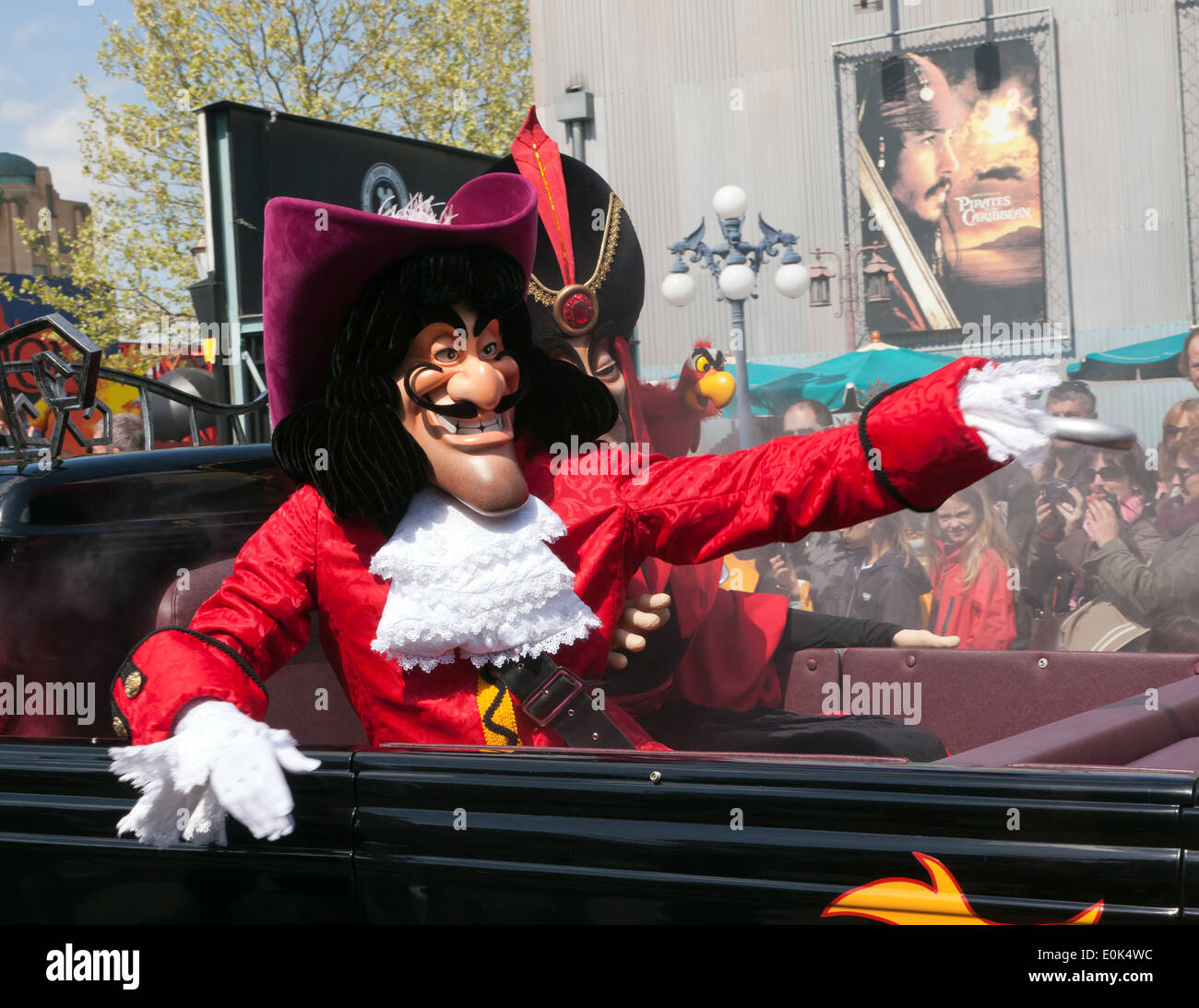 Close-up image of Captain Hook, taking part in the Stars 'n' Cars, Parade at the Walt Disney Studios, Paris Stock Photo