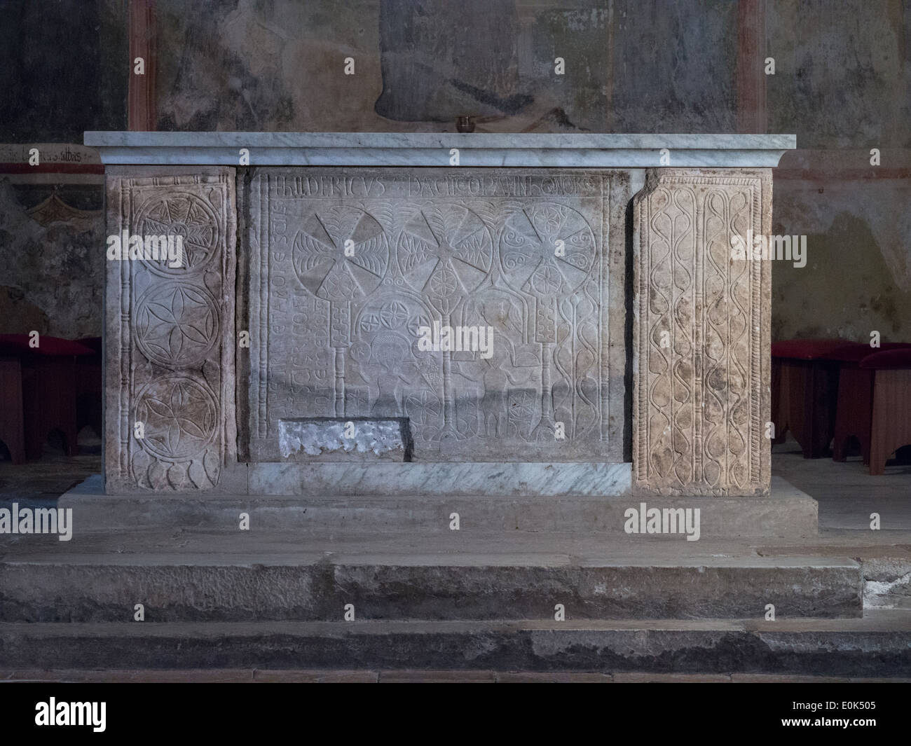 San Pietro in Valle, Ferentillo, Umbria, Italy; Lombard altar frontal ...
