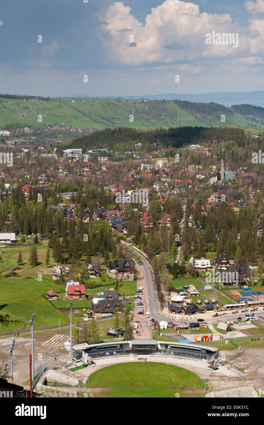 Spring Zakopane landscape view from Wielka Krokiew Stock Photo