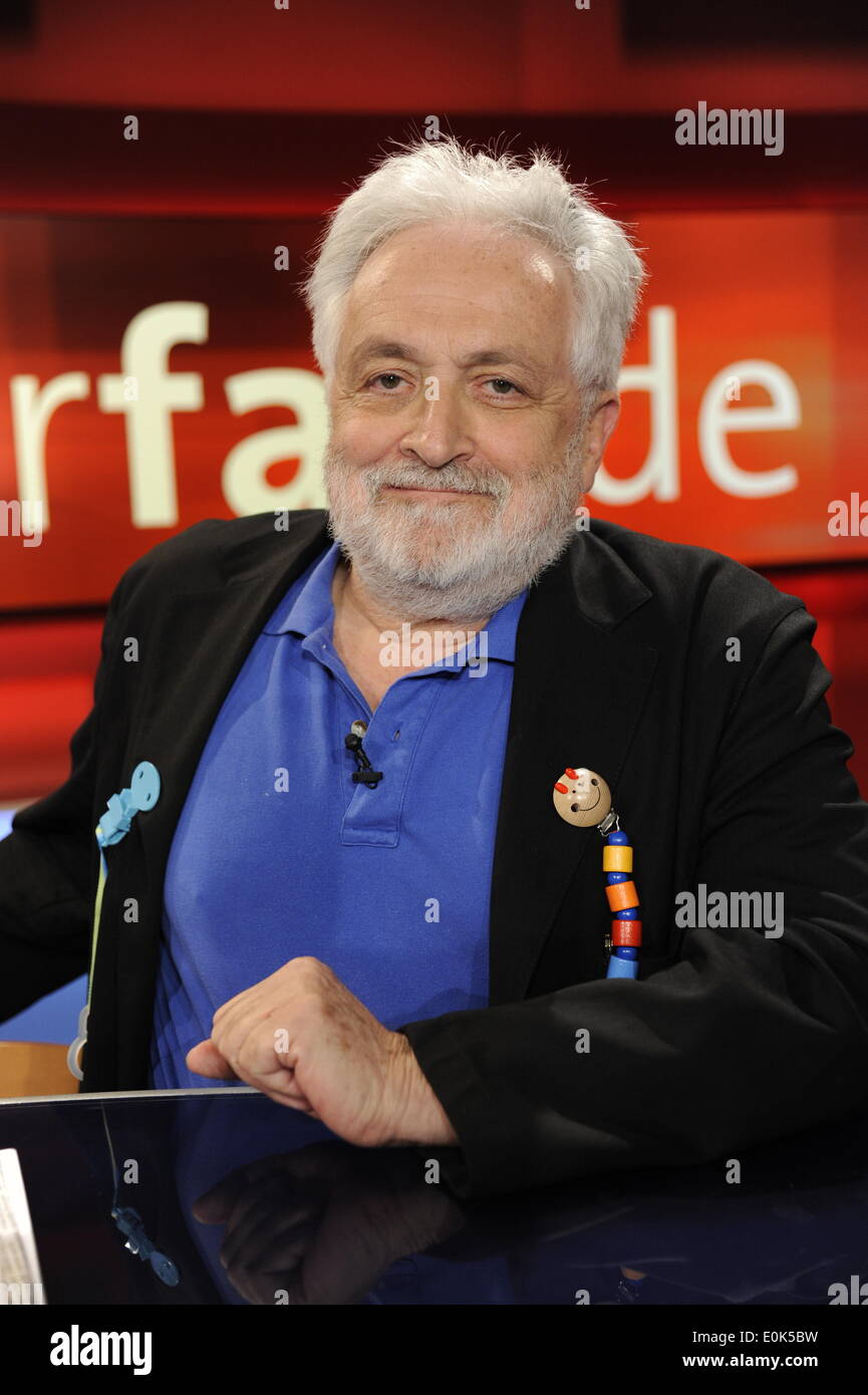 Cologne, Germany. 12th May, 2014. Author and journalist Henryk M. Border is a guest at the ARD talkshow 'Hart aber Fair' (hard but fair) in Cologne, Germany, 12 May 2014. Photo: Horst Galuschka/dpa NO WIRE SERVICE/dpa/Alamy Live News Stock Photo