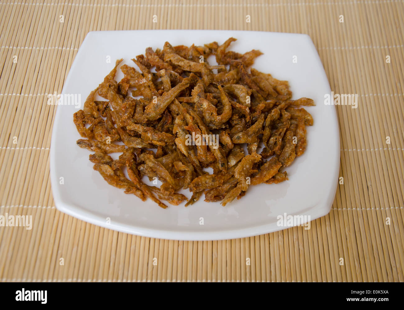 fried small fish for healthy food Stock Photo