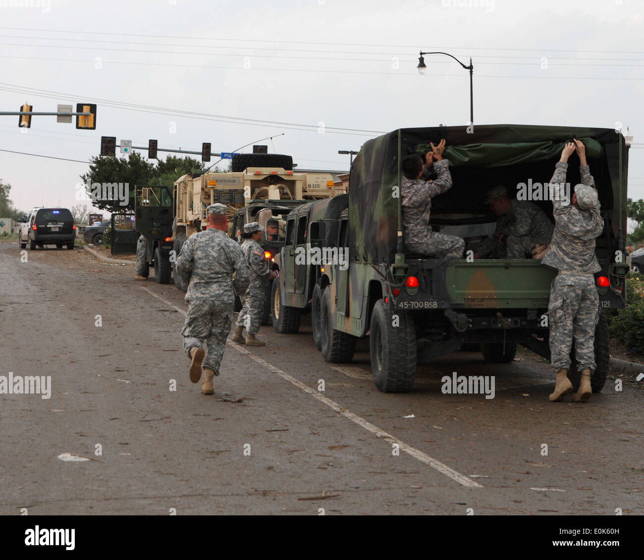 Oklahoma National Guard, 146th ASOS, Oklahoma Air National Guard, Tornado, Moore, OK 700 BSB Stock Photo