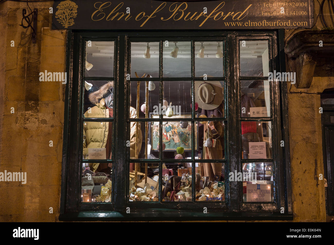 Window display of old traditional country clothing shop, Elm of Stock Photo 69263397 Alamy