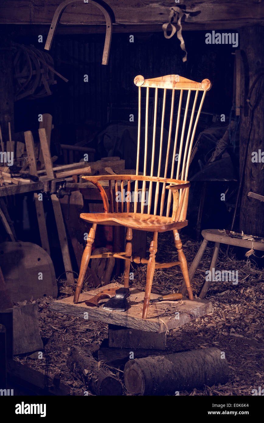 Long stick Windsor Chair Stock Photo