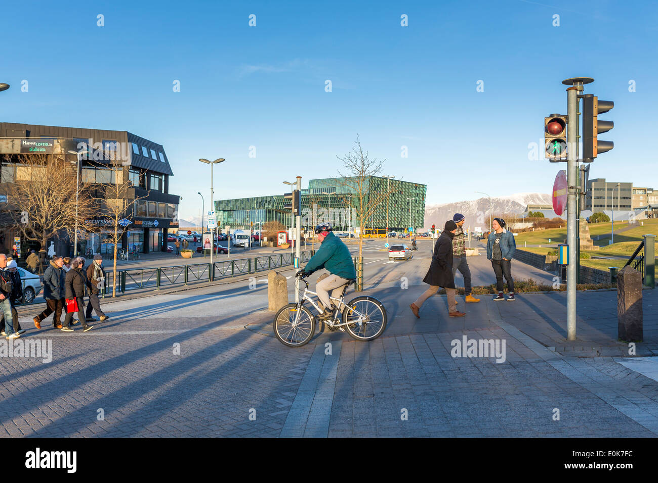 Summer day in downtown Reykjavik, Iceland Stock Photo