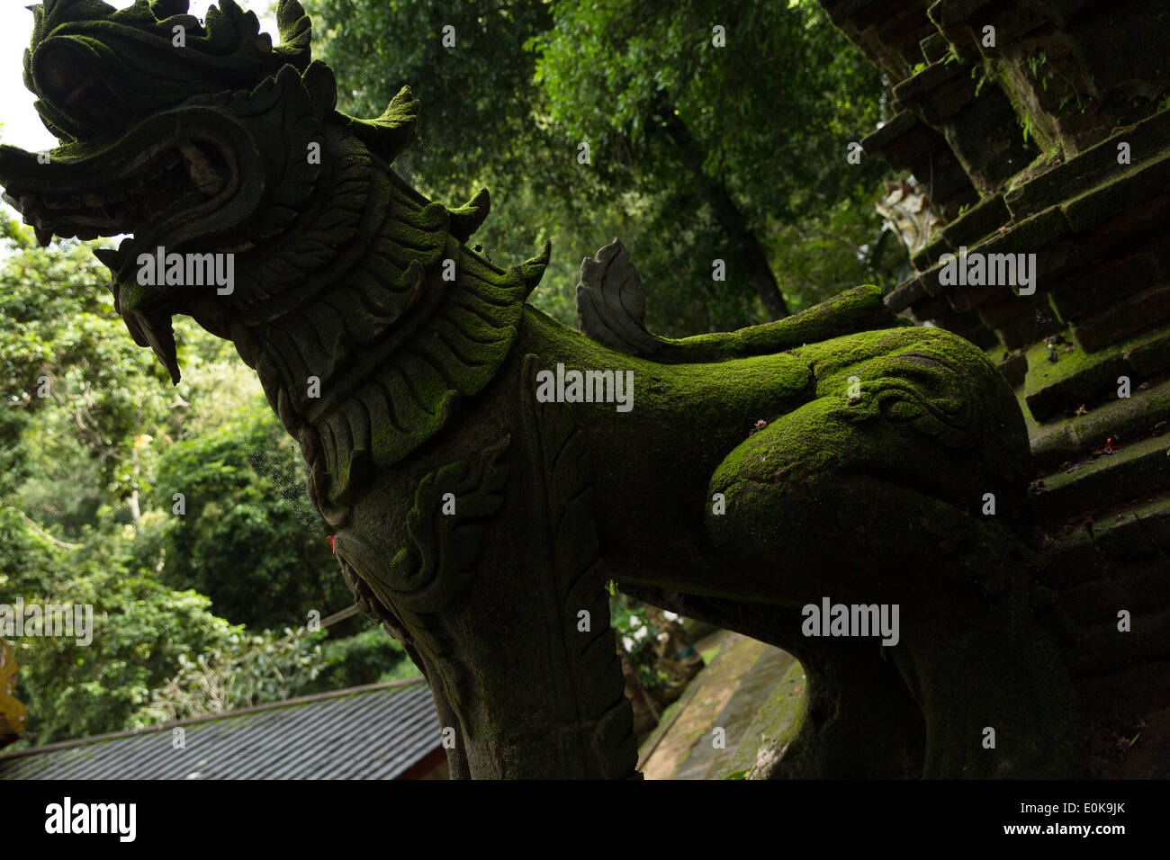 The statue of Lanna style singha Stock Photo