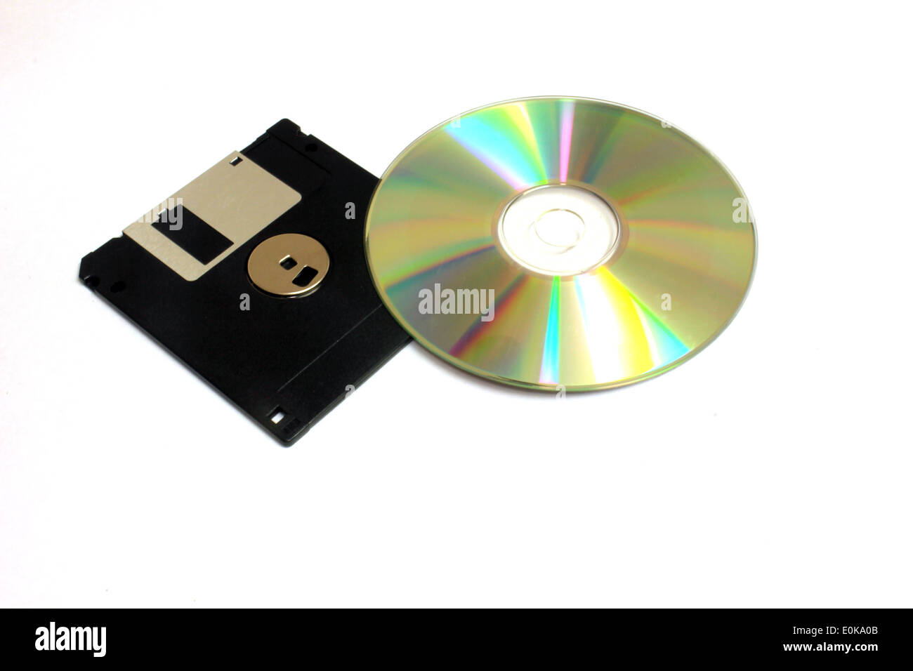 Compact disk and floppy Stock Photo Alamy