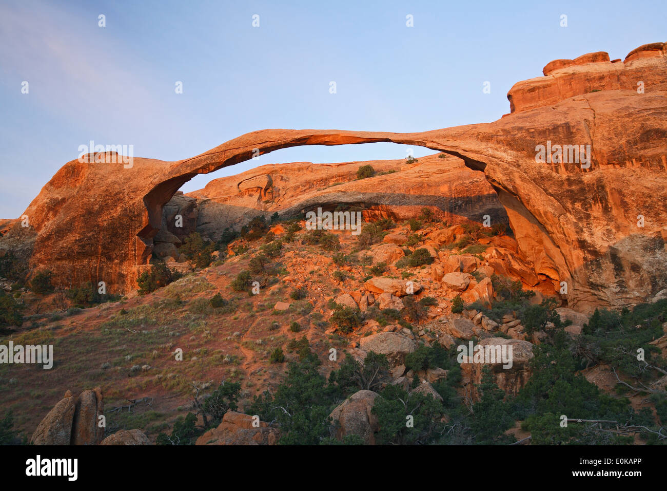 Landscape Arch, Devil's Garden, Arches National Park, Utah USA Stock ...