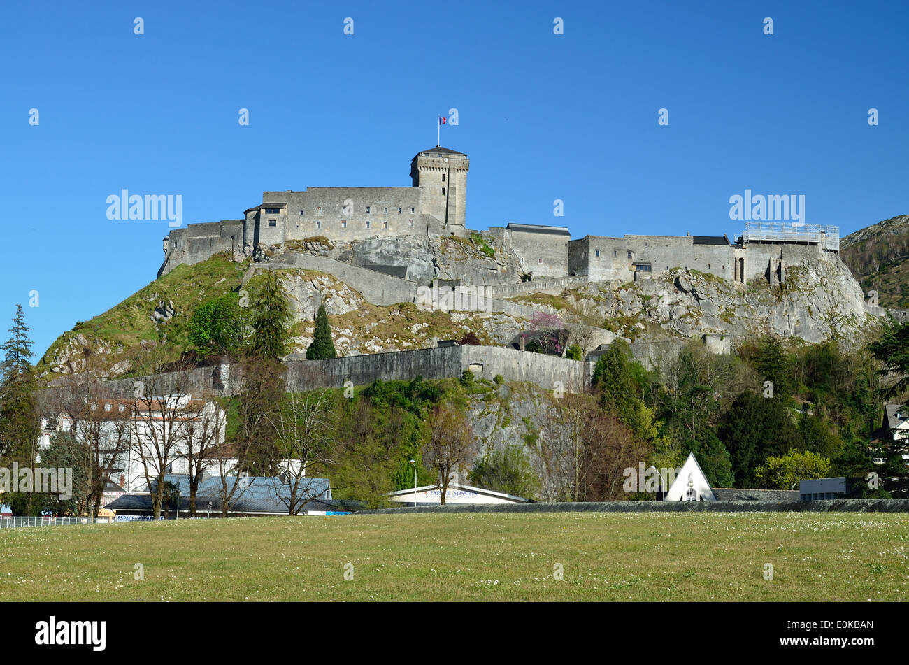 Medieval fortress of Lourdes Stock Photo - Alamy