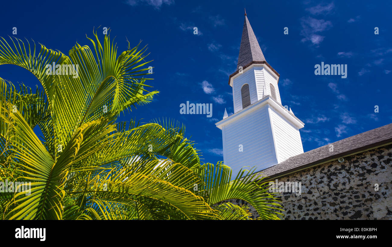 Mokuaikaua Church (Hawaii's first Christian church), Kailua-Kona, Hawaii, USA Stock Photo