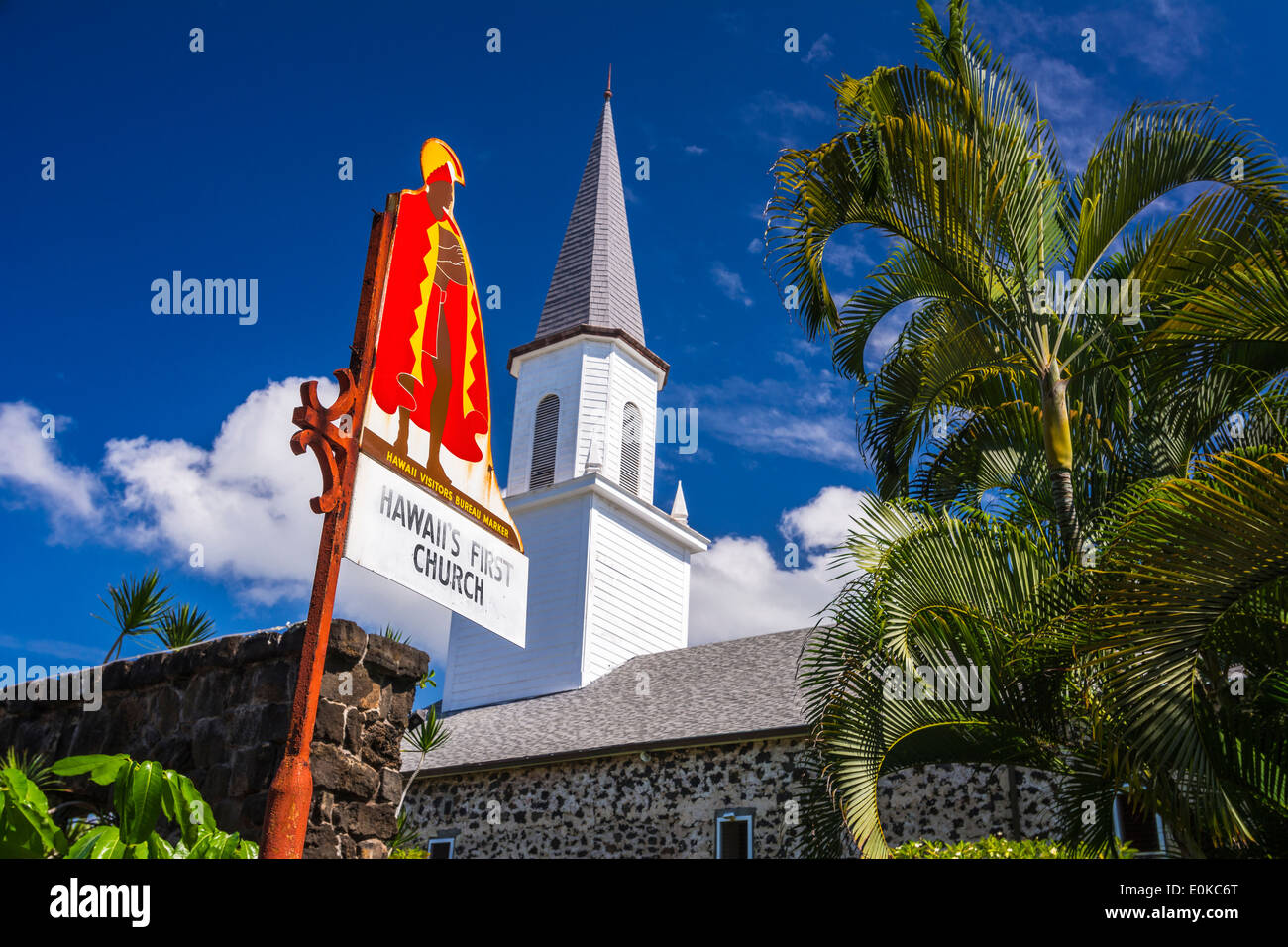 Mokuaikaua Church (Hawaii's first Christian church), Kailua-Kona, Hawaii, USA Stock Photo