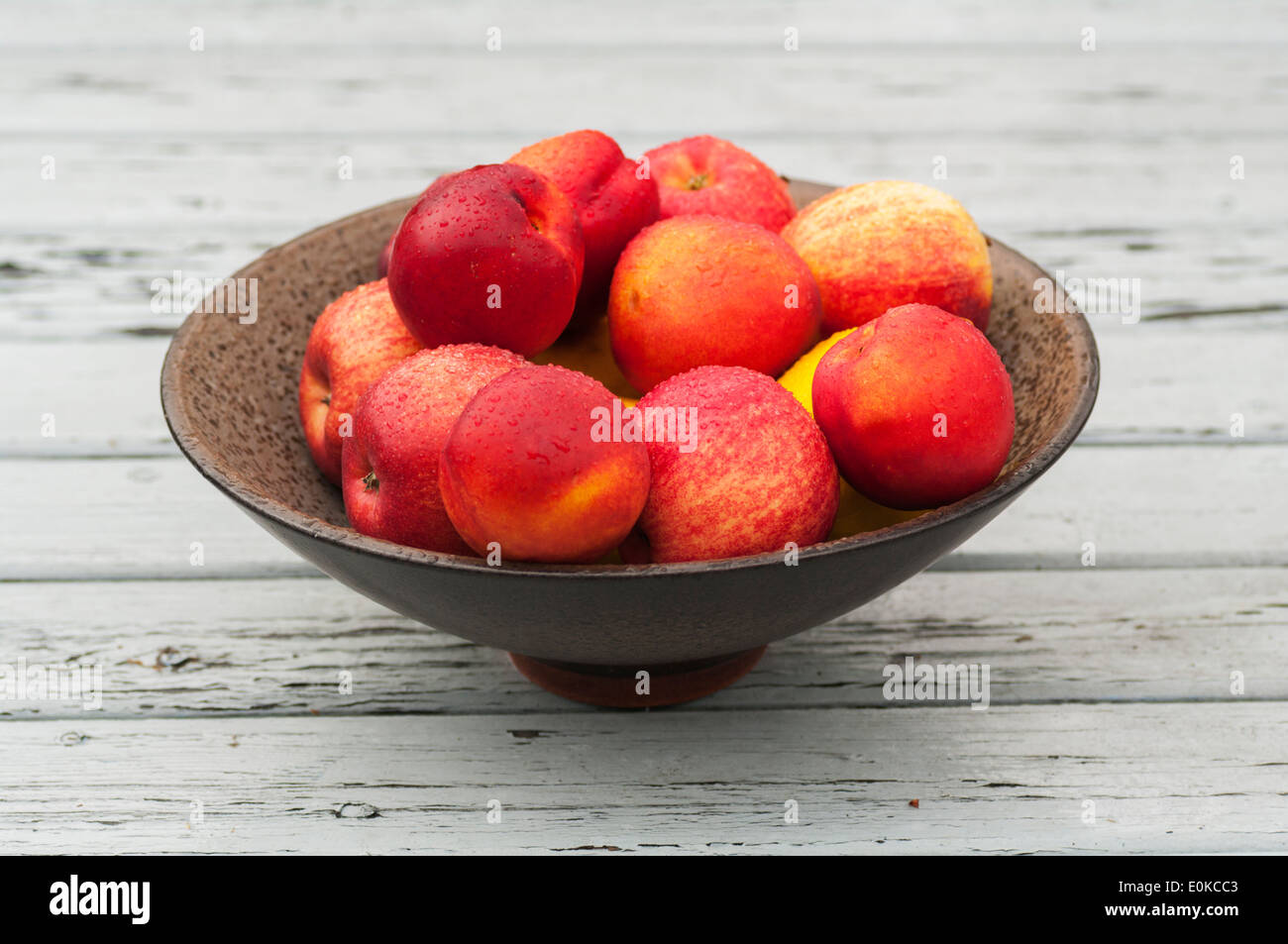 nectarines in a bowl Stock Photo Alamy