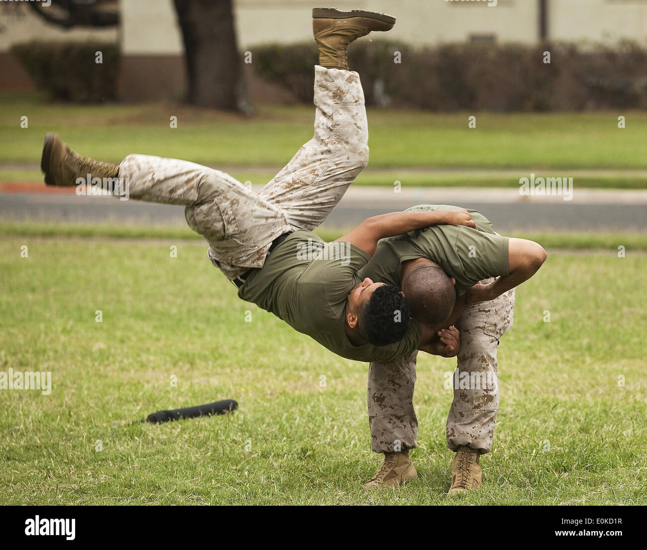 Sgt. Robert Hernandez, a black belt Marine Corps Martial Arts Program instructor with the School of Infantry West — Detachmen Stock Photo