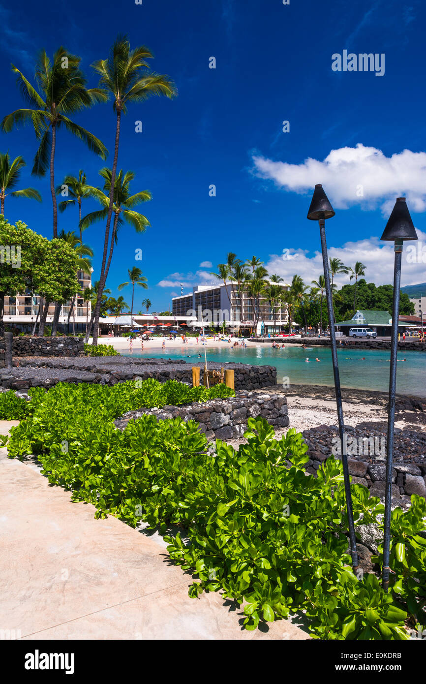 King Kamehameha Hotel and beach, Kailua-Kona, Hawaii, USA Stock Photo