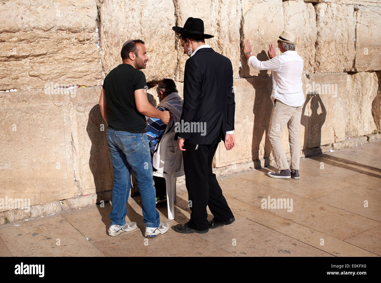 In front of the Wailing Wall, Jerusalem, Israel Stock Photo