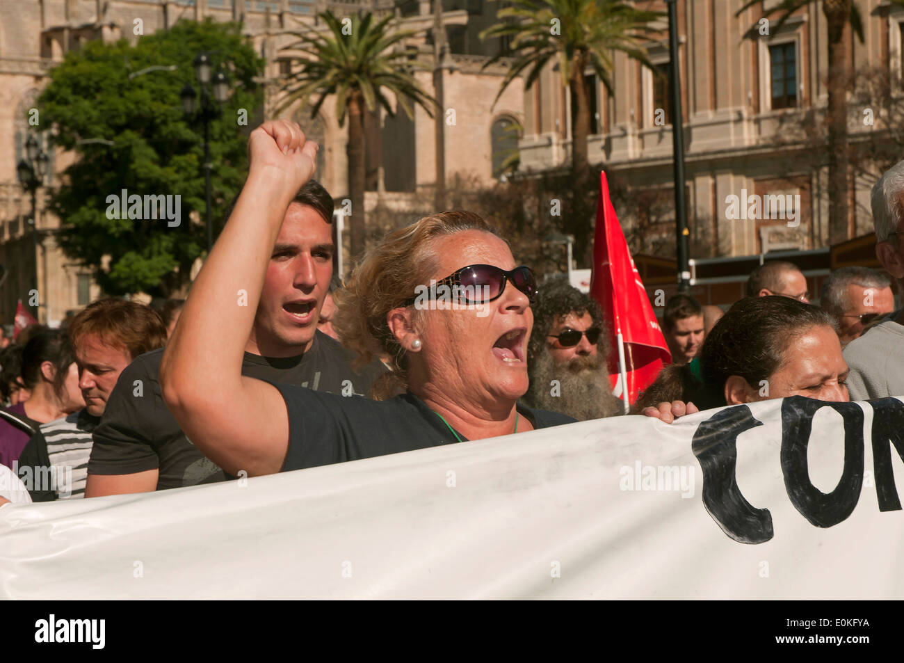 General strike, November 14, 2012, Seville, Spain, Europe Stock Photo