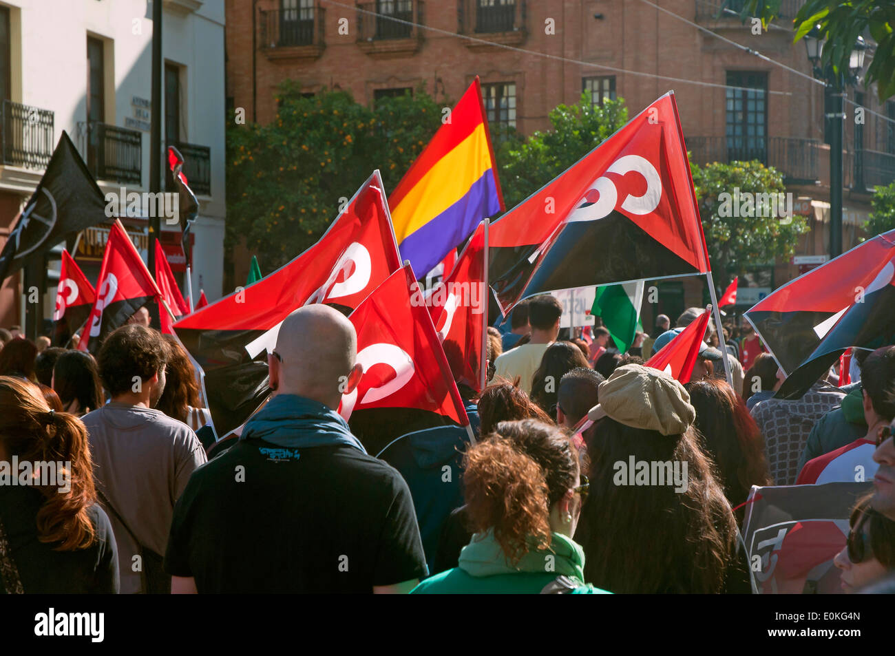 General strike, November 14, 2012, Seville, Spain, Europe Stock Photo