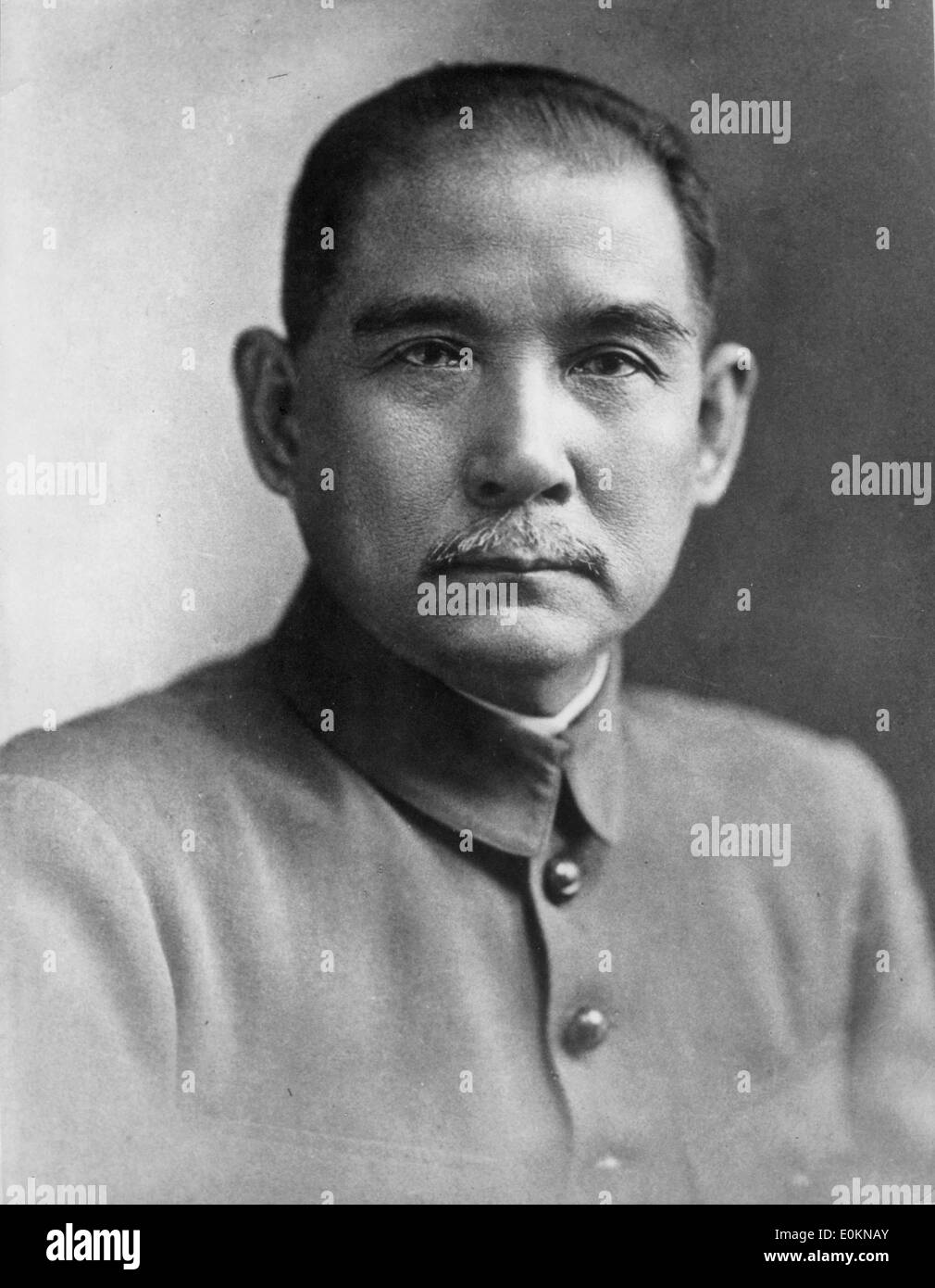 Portrait of 'the Father of the Chinese Revolution' Sun Yat-Sen Stock Photo