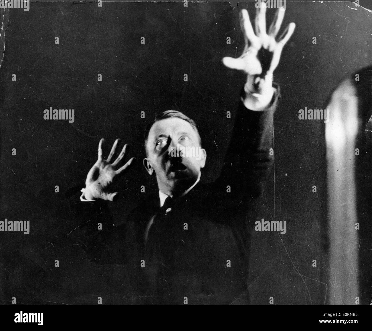 Jan. 01, 1925 - Berlin, Germany - File Photo: circa 1925. ADOLF HITLER giving one of his powerful speeches. KEY Stock Photo