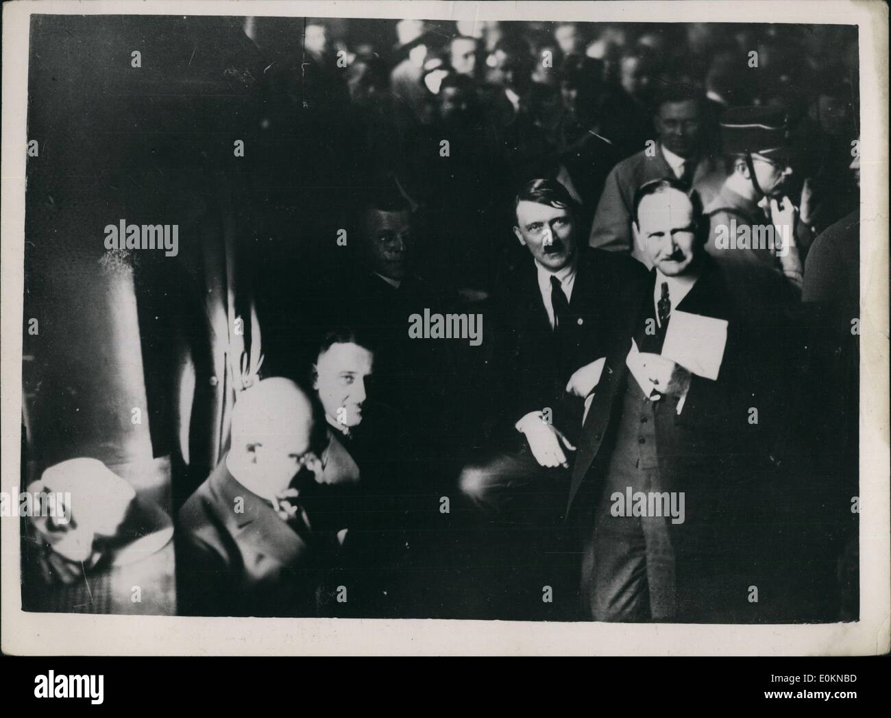 Aug. 08, 1925 - Hitler & Ritter Von Epp R at meeting in Munich Beer Hall Burgerbraukeller Stock Photo