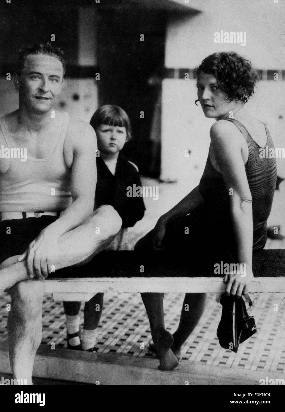 Author F Scott Fitzgerald With Wife Zelda And Daughter Scottie At