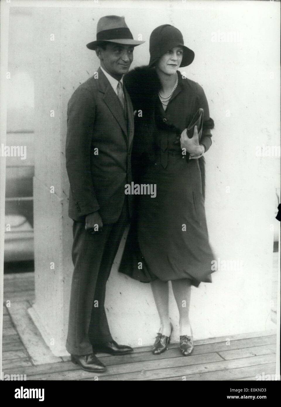 Aug. 20, 1929 - Composeer, Irving Berlin & his wife in NYC Stock Photo