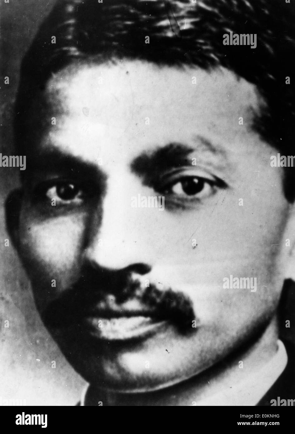 Portrait of Mahatma Gandhi as a young man Stock Photo