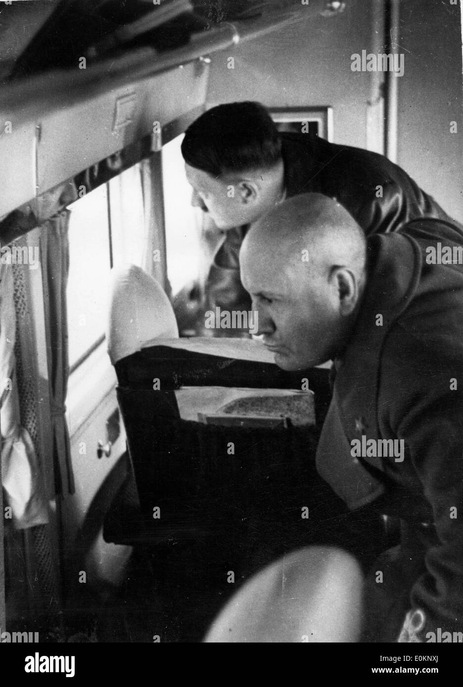 Dictator Benito Mussolini with Nazi Leader Adolf Hitler Stock Photo
