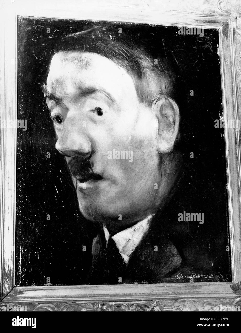 Oil painting of Adolf Hitler Stock Photo