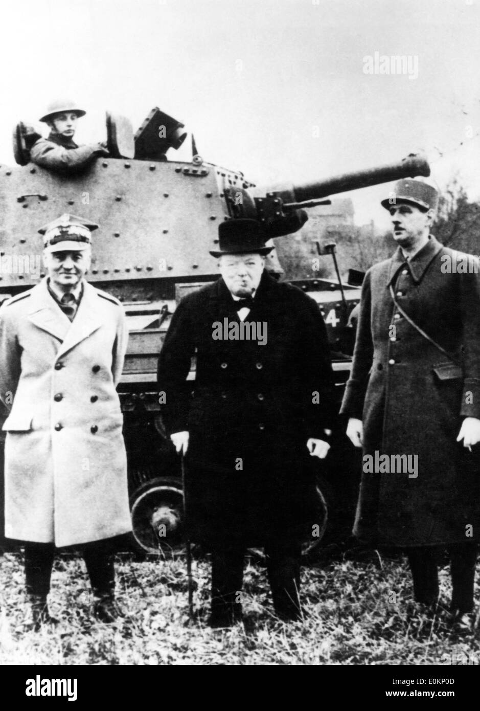 Sir Winston Churchill with war leaders Stock Photo