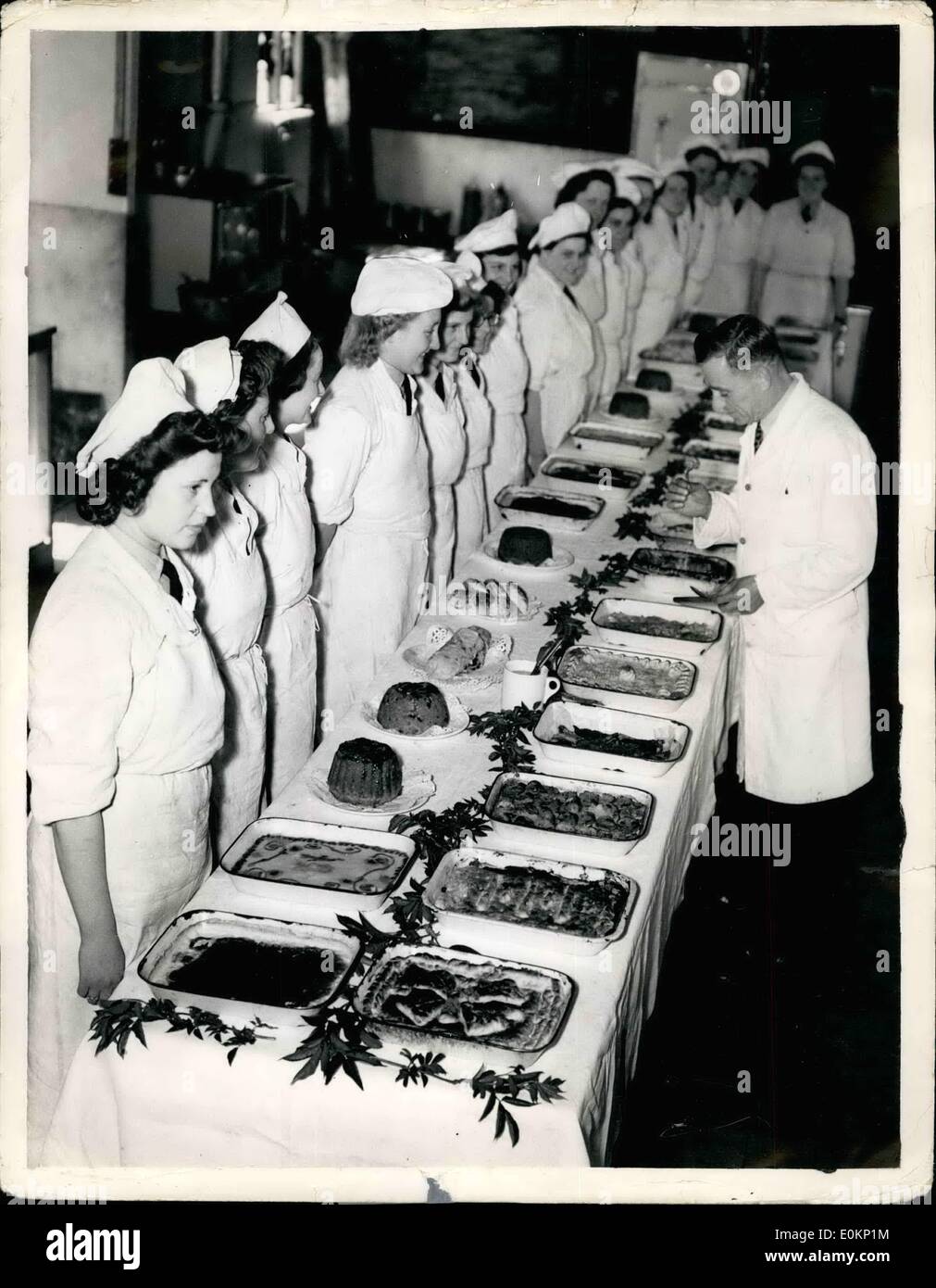 May 05, 1942 - Cooked By The W.A.A.F.: Photo shows. A table full of good things to eat, made by members of the W.A.A.F. who are Stock Photo