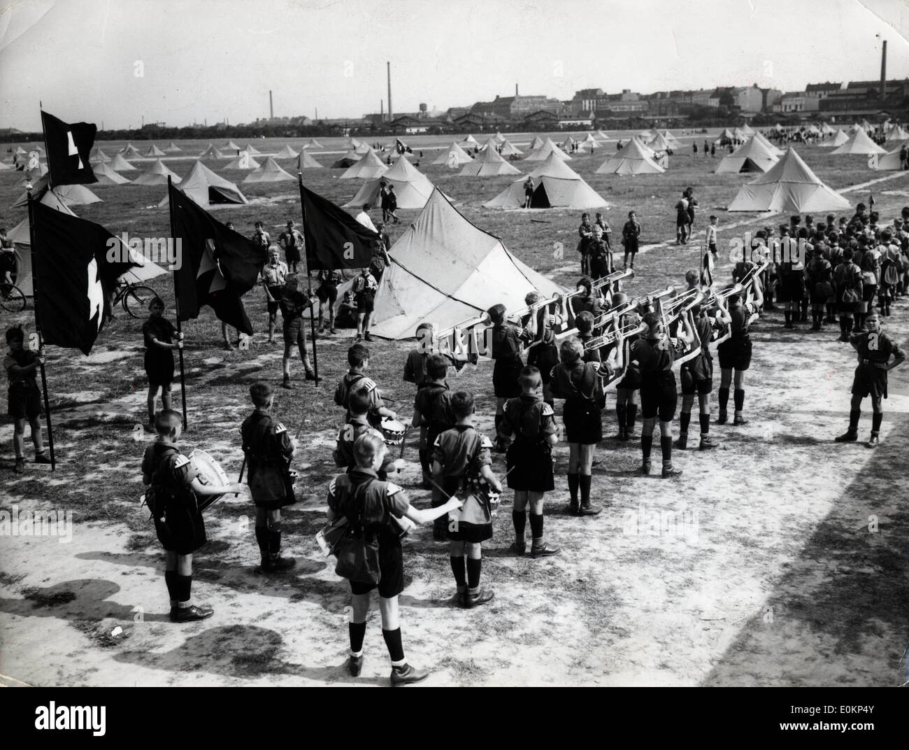 The Hitler Youth camp with 1000 tents Stock Photo