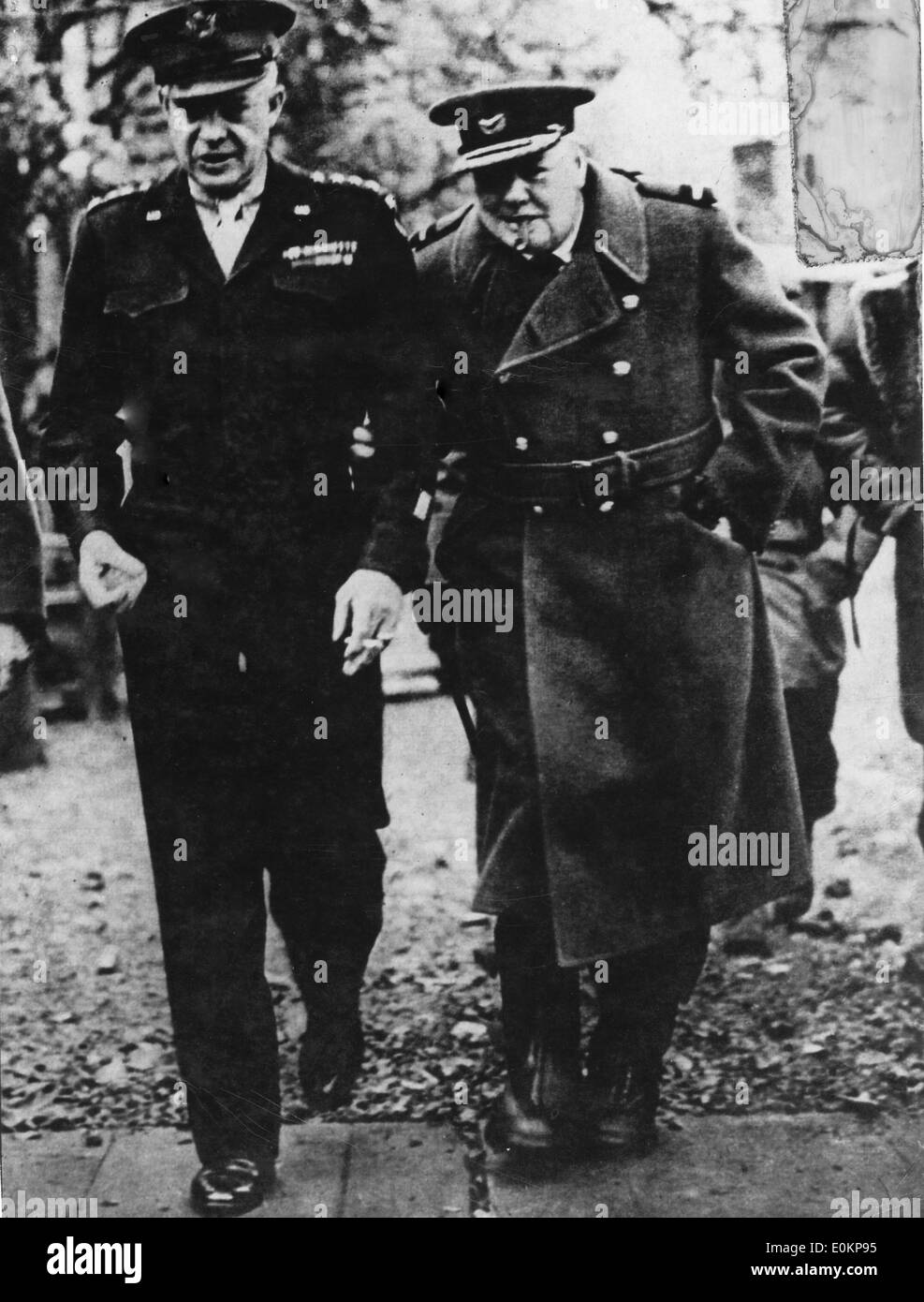Sir Winston Churchill and President Eisenhower at Normandy Stock Photo