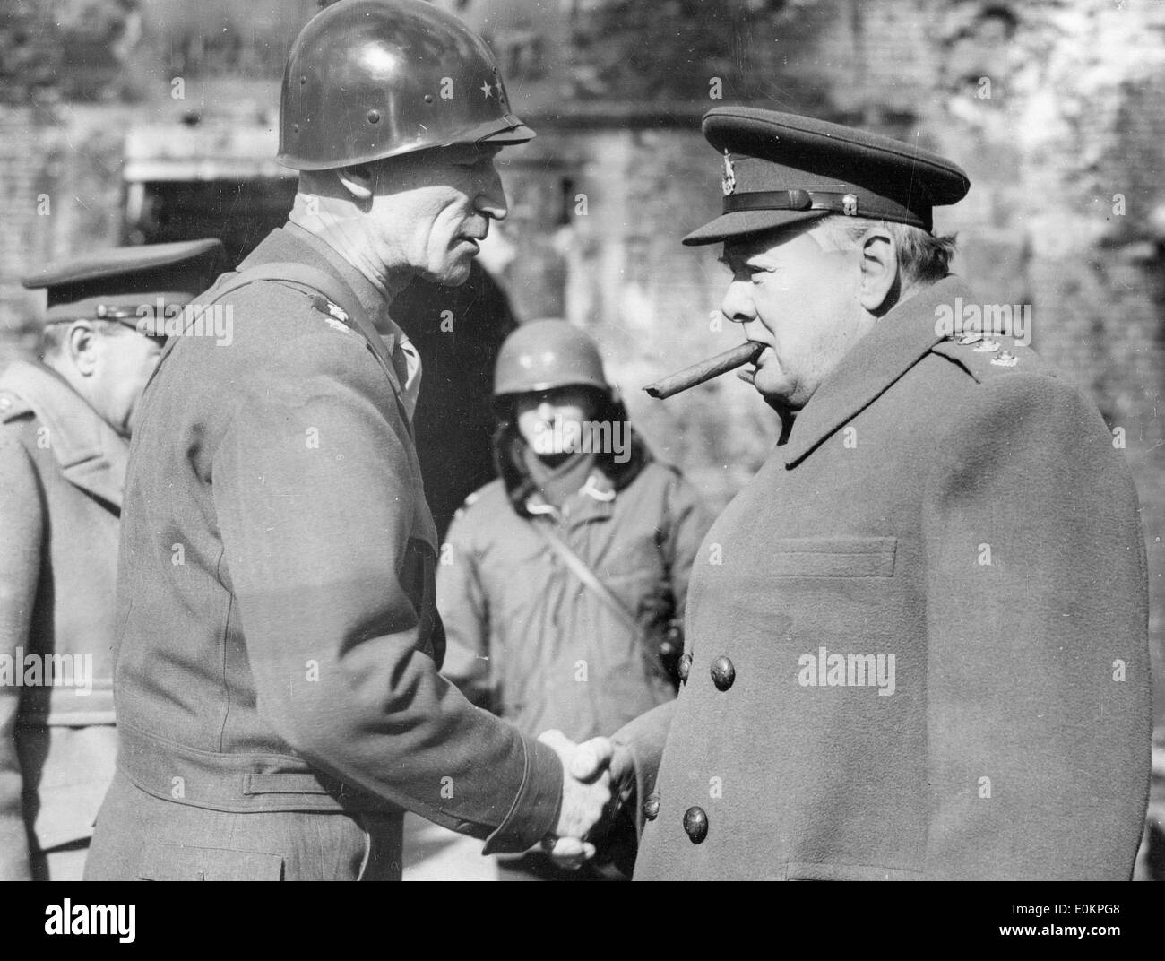 Sir Winston Churchill with General Simpson Stock Photo