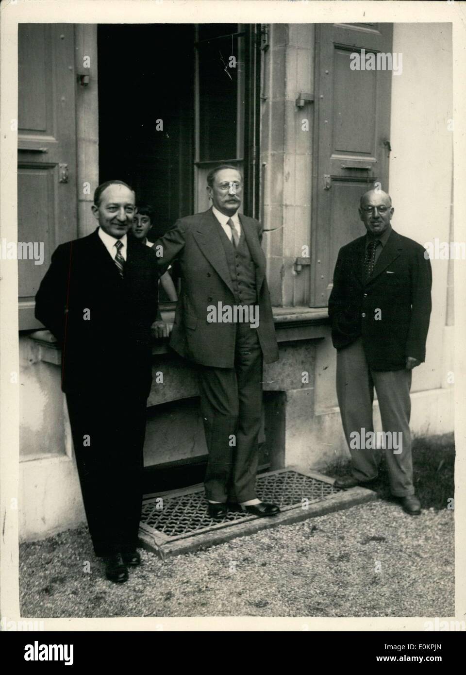 Jun. 29, 1936 - Mr. Nicole, President of Geneva, visited Mr. Leon Blum yeasterday at Bergues Hotel where the head of the French Stock Photo