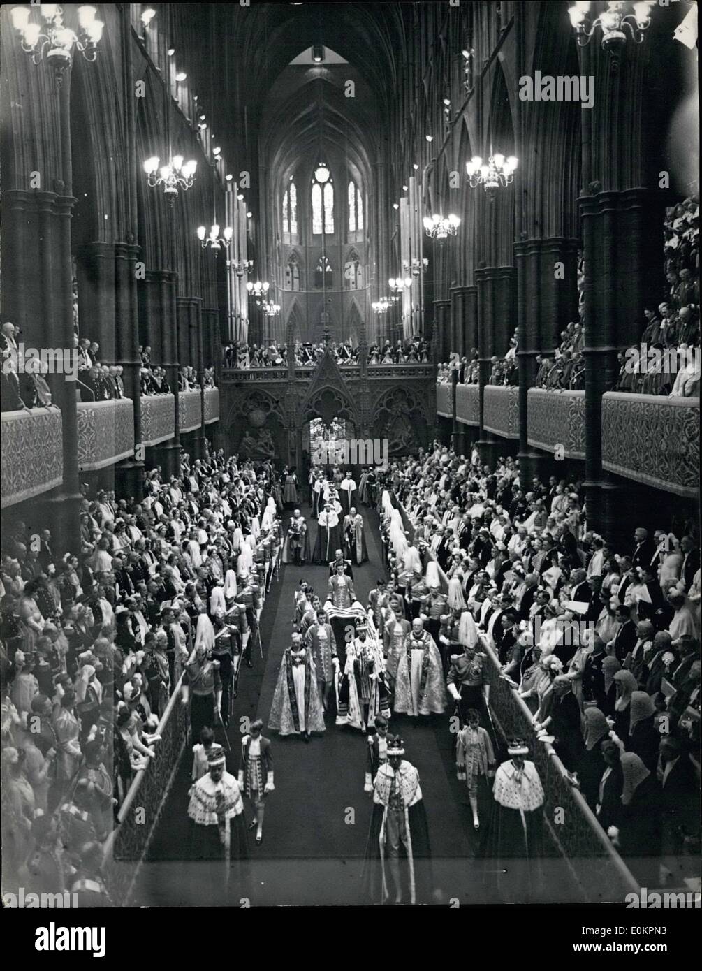 May 12, 1937 - 12-5-37 For stock Ã¢â‚¬â€œ Coronation King George VI Ã¢â‚¬â€œ Photo Shows: The scene in Westminster Abbey. Stock Photo