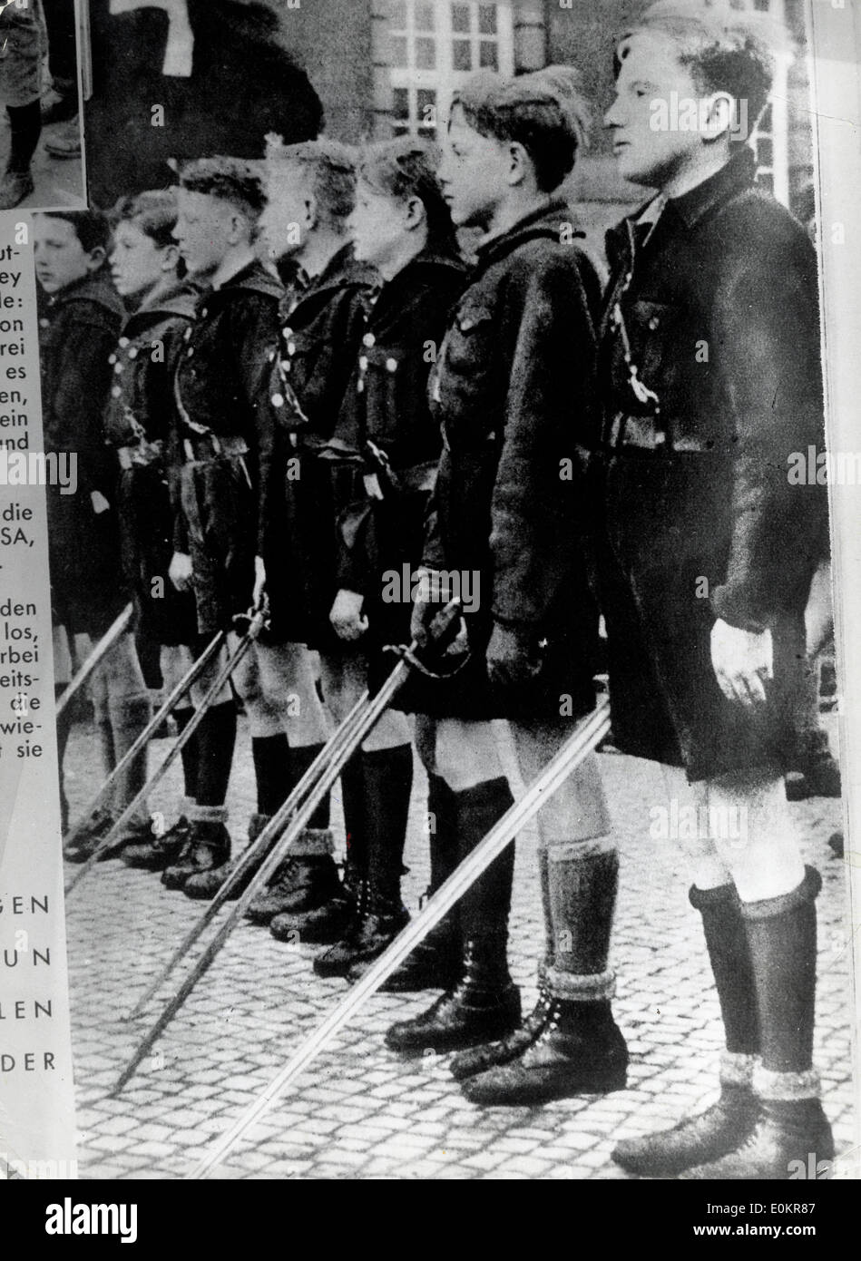 Hitler Youth lined up Stock Photo