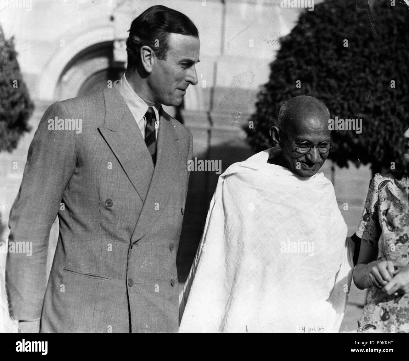 The Viceroy of India and Mahatma Gandhi Stock Photo