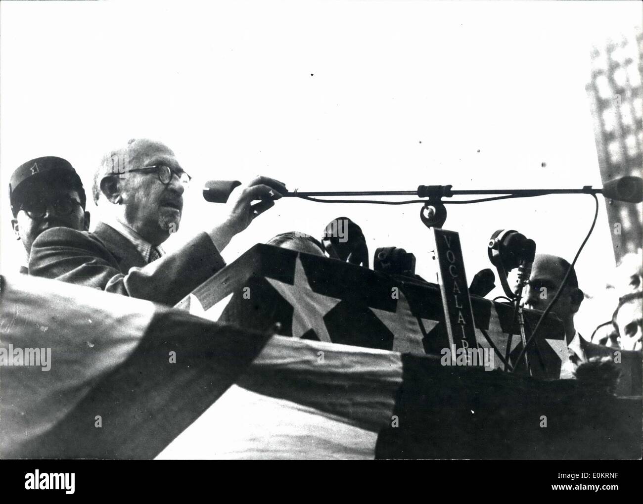 May 09, 1949 - Israel President Chaim Weizmann at a conference Stock Photo