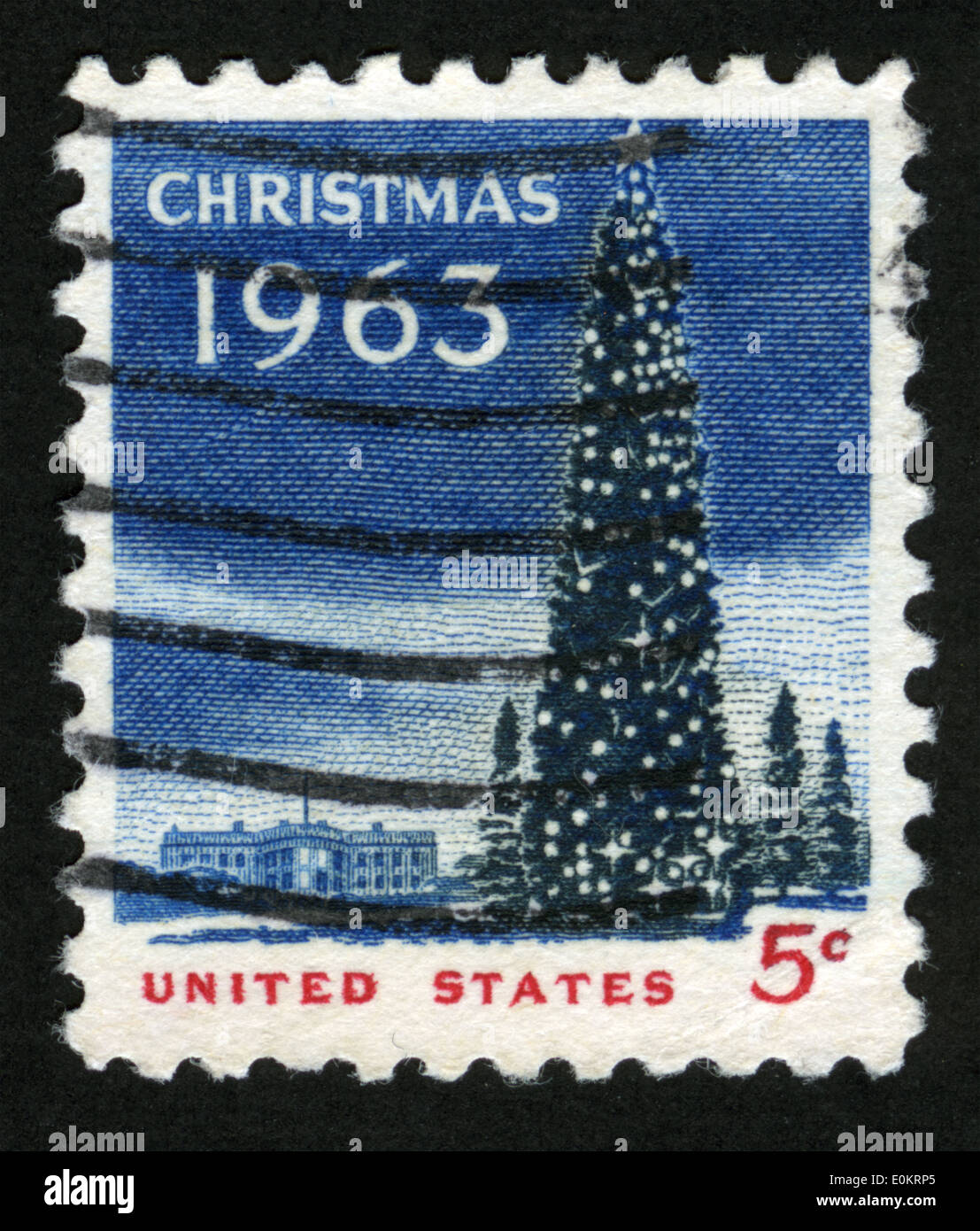 US circa 1963 US postage stamp Christmas Christmas Tree White