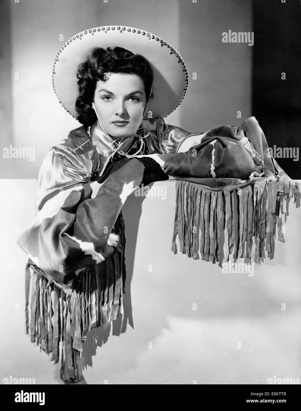 Portrait of actress Jane Russell as a cowgirl Stock Photo