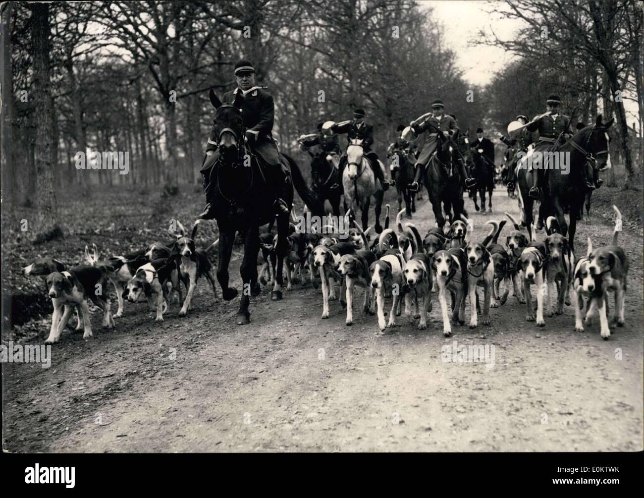 Mar. 27, 1951 - Hunting Party in Rambouillet Stock Photo