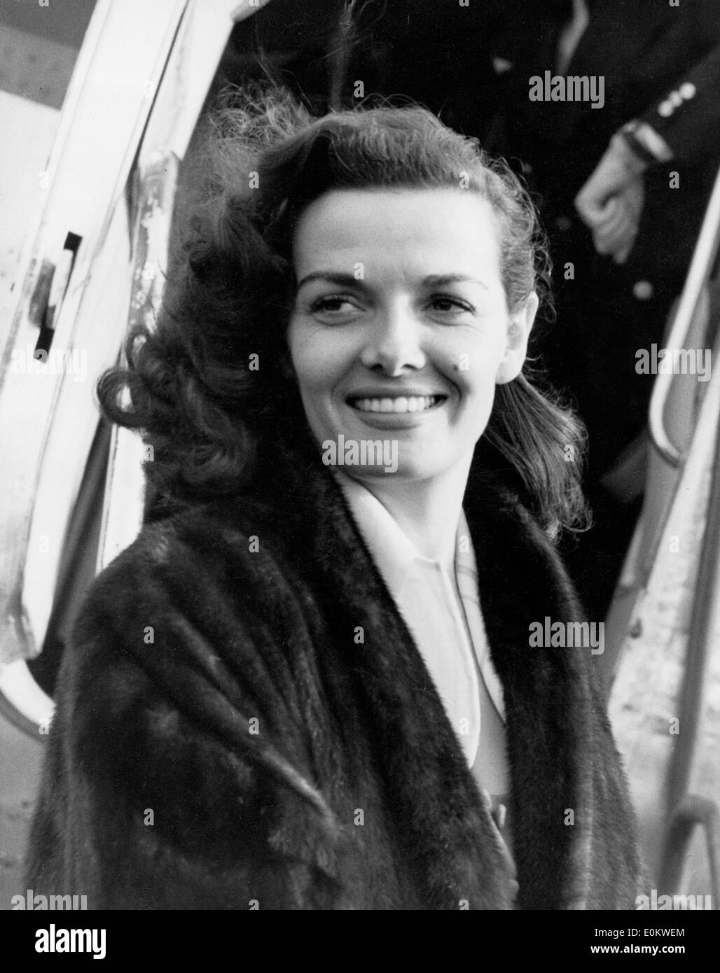 Jane Russell at Heathrow Airport Stock Photo