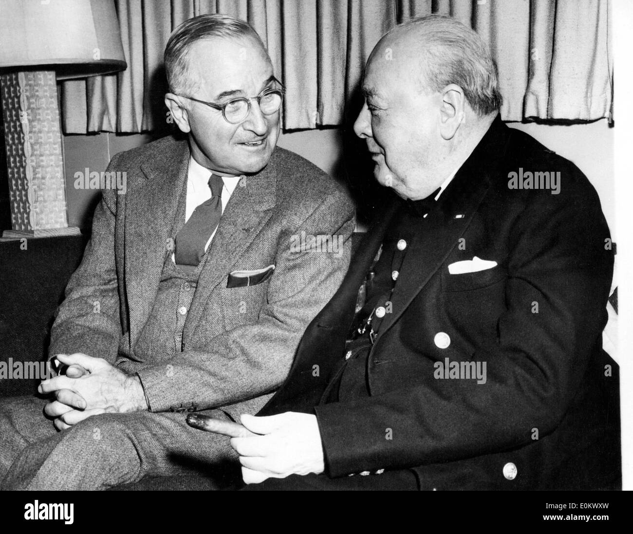 Sir Winston Churchill with President Truman Stock Photo