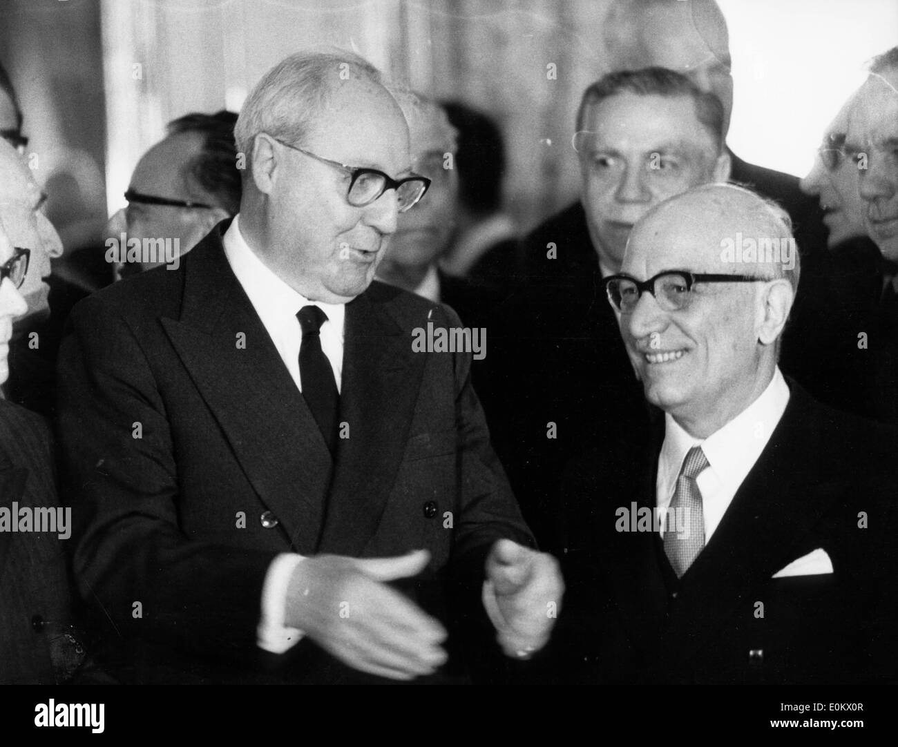 Amintore Fanfani with President Saragat Stock Photo
