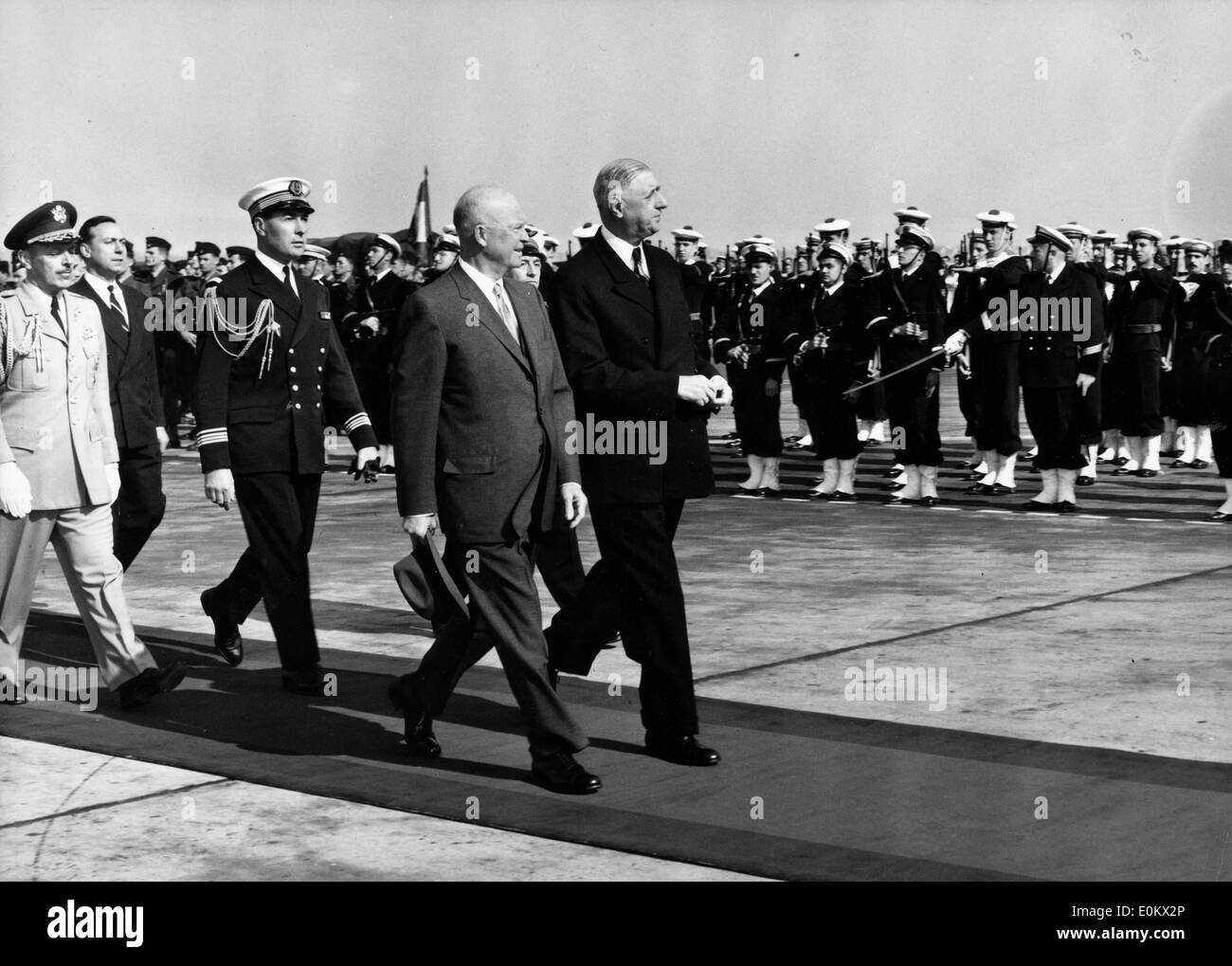 President Eisenhower visits Charles de Gaulle Stock Photo