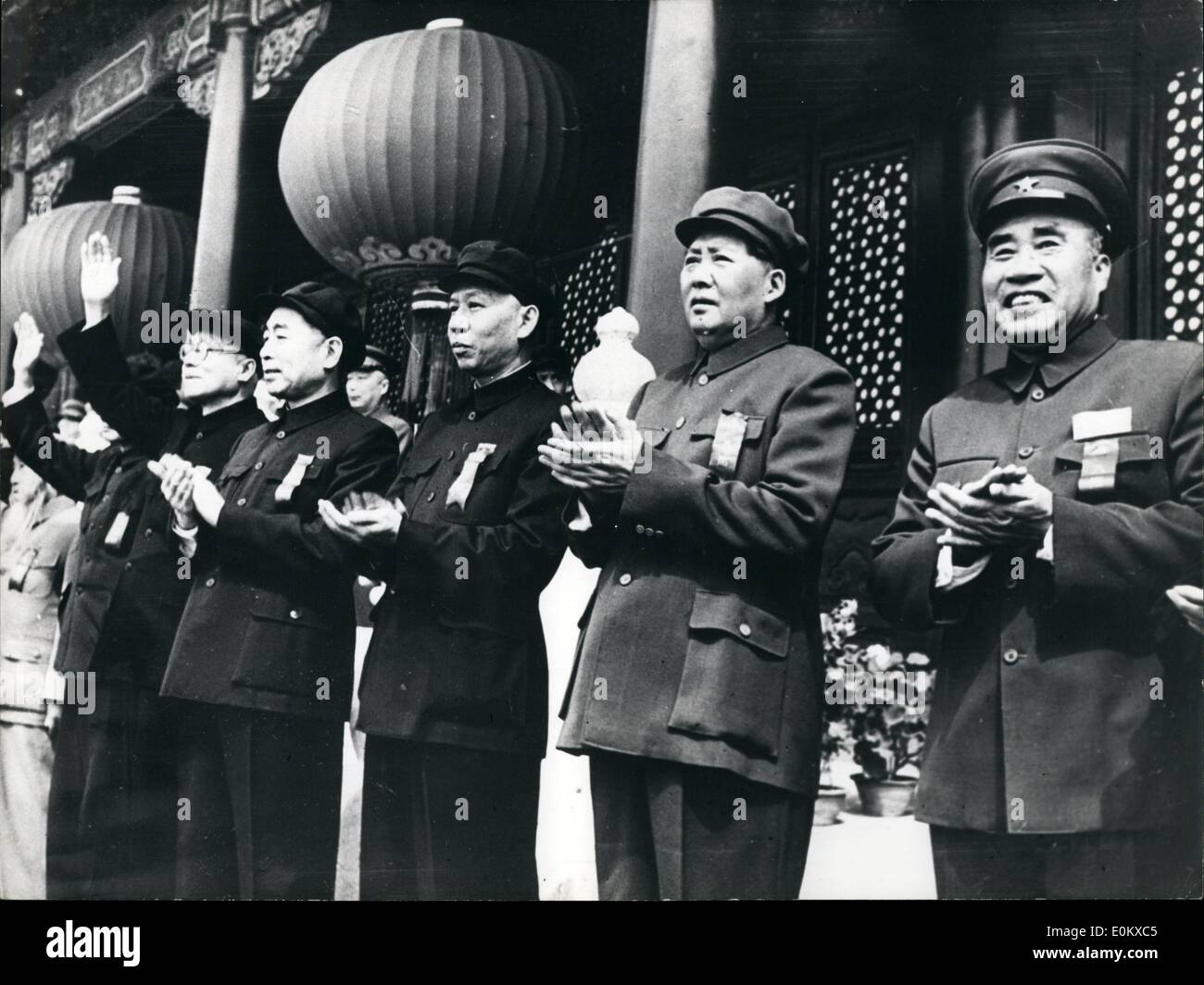 May 05, 1952 - Right to left: Chu Teh, Mao Zedong, Liv Schao Chi, Chouen-Lai, and Lin Po-Chou. French/English K Stock Photo