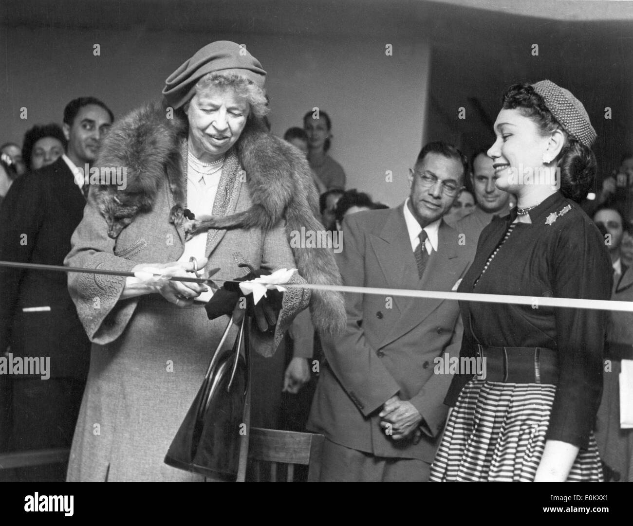 First Lady Eleanor Roosevelt at mall opening Stock Photo